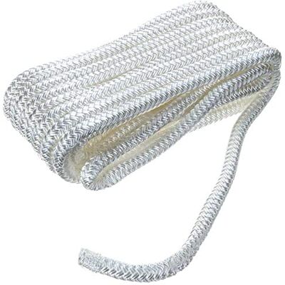 SEACHOICE Ligne de quai en nylon à double tresse, 0,95 cm x 6 m, blanc 40101 SEACHOICE Ligne de quai en nylon à double tresse, 0,95 cm x 6 m, blanc 40101