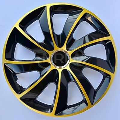 NRM Lot de 4 enjoliveurs STIG Extra noir/doré 14 NRM Lot de 4 enjoliveurs STIG Extra noir/doré 14