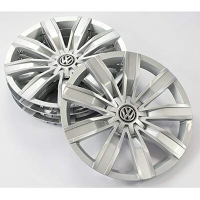 Volkswagen 5NA071457A Lot de 4 enjoliveurs 17" pour Jantes en Acier Argenté Brillant Volkswagen 5NA071457A Lot de 4 enjoliveurs 17" pour Jantes en Acier Argenté Brillant