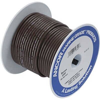 Ancor Marine Grade 180203 Câblage électrique primaire en cuivre étamé pour bateau (calibre 18, marron, 9,6 m) Ancor Marine Grade 180203 Câblage électrique primaire en cuivre étamé pour bateau (calibre 18, marron, 9,6 m)