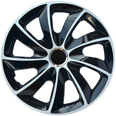 NRM Lot de 4 enjoliveurs STIG EXTRA noir/blanc 15'' NRM Lot de 4 enjoliveurs STIG EXTRA noir/blanc 15''