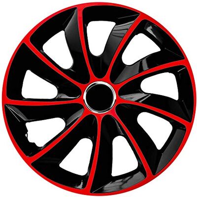NRM Lot de 4 enjoliveurs STIG EXTRA noir/rouge 15'' NRM Lot de 4 enjoliveurs STIG EXTRA noir/rouge 15''