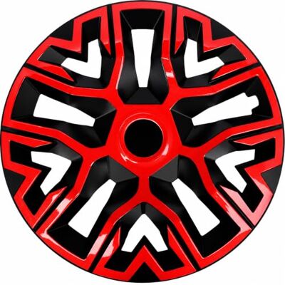 NRM The Best Bicolor Red/Black Lot de 4 enjoliveurs 16" pour jantes en acier, rouges/noirs NRM The Best Bicolor Red/Black Lot de 4 enjoliveurs 16" pour jantes en acier, rouges/noirs