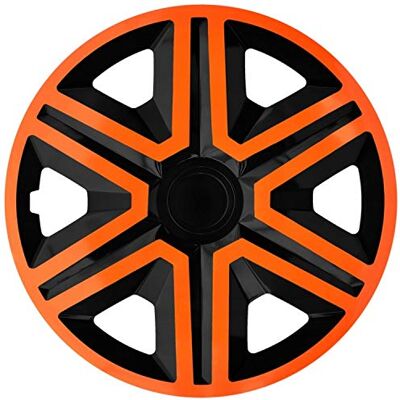 NRM Lot de 4 enjoliveurs Action noir / orange 14 NRM Lot de 4 enjoliveurs Action noir / orange 14