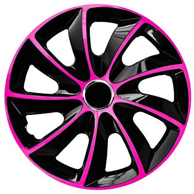 NRM Lot de 4 enjoliveurs STIG EXTRA noir/rose 15'' NRM Lot de 4 enjoliveurs STIG EXTRA noir/rose 15''