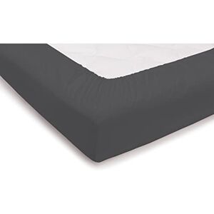 PENSIERI DELICATI Drap-housse pour lit double 180 x 200 cm, drap housse 2 places de couleur unie avec coins +25 fabriqué en 100% coton, fabriqué en Italie, couleur anthracite PENSIERI DELICATI Drap-housse pour lit double 180 x 200 cm, drap housse 2 places de couleur unie avec coins +25 fabriqué en 100% coton, fabriqué en Italie, couleur anthracite