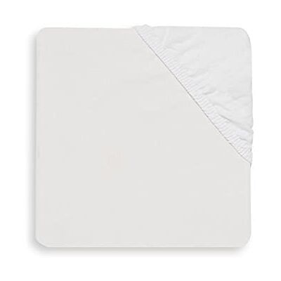 Jollein Drap-Housse en Coton, 120 cm Longueur x 60 cm Largeur, Blanc Jollein Drap-Housse en Coton, 120 cm Longueur x 60 cm Largeur, Blanc