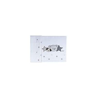 Picci Valdo Lot de 3 draps brodés étoiles Cod.PC621522 Gris Picci Valdo Lot de 3 draps brodés étoiles Cod.PC621522 Gris