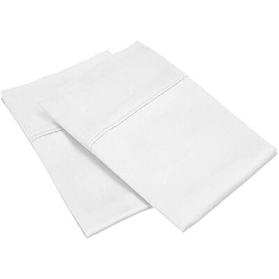 Superior Lot de 2 taies d'oreiller standard 300 fils 100% modal en hêtre uni Blanc Superior Lot de 2 taies d'oreiller standard 300 fils 100% modal en hêtre uni Blanc