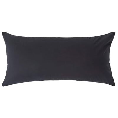 HOMESCAPES Taie d'oreiller 40x80 cm en 100% Coton égyptien 200 Fils Coloris Noir HOMESCAPES Taie d'oreiller 40x80 cm en 100% Coton égyptien 200 Fils Coloris Noir