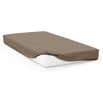 Soleil d'ocre Taupe Drap housse en jersey de coton Soleil d'ocre Taupe Drap housse en jersey de coton