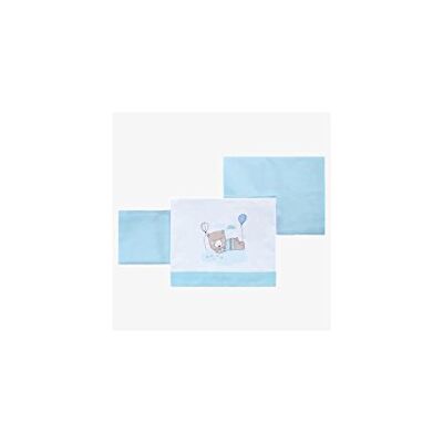 Chicco Lot de 3 draps + taie d'oreiller Carr. popeline_Celeste Chicco Lot de 3 draps + taie d'oreiller Carr. popeline_Celeste