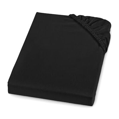sleepling Drap-housse, en flanelle fine, fabriqué en Allemagne, 100 % coton, pour matelas jusqu'à 23 cm de hauteur, avec élastique tout autour, certifié Ökotex, lavable à 60 °C, 140 x 200 cm, noir sleepling Drap-housse, en flanelle fine, fabriqué en Allemagne, 100 % coton, pour matelas jusqu'à 23 cm de hauteur, avec élastique tout autour, certifié Ökotex, lavable à 60 °C, 140 x 200 cm, noir