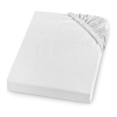 sleepling Drap-housse en flanelle fine 90 x 200 cm, 100% coton, pour matelas jusqu'à 23 cm de hauteur, avec élastique tout autour, Ökotex, résistant à une température de 95 °C, made in germany, blanc sleepling Drap-housse en flanelle fine 90 x 200 cm, 100% coton, pour matelas jusqu'à 23 cm de hauteur, avec élastique tout autour, Ökotex, résistant à une température de 95 °C, made in germany, blanc