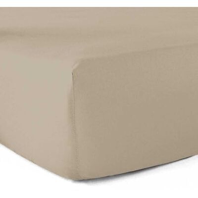 Le linge de Jules Drap-Housse 100% Coton 57 Fils Ficelle 180 x 200 cm Bonnet 30 cm, Beige Le linge de Jules Drap-Housse 100% Coton 57 Fils Ficelle 180 x 200 cm Bonnet 30 cm, Beige