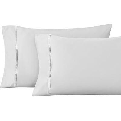 Superior Taie d'oreiller unie en coton égyptien 1200 fils, platine Superior Taie d'oreiller unie en coton égyptien 1200 fils, platine