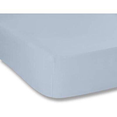 Bianca Plain Dyed Blue Drap-housse 105 x 200 cm 100% coton percale Bianca Plain Dyed Blue Drap-housse 105 x 200 cm 100% coton percale