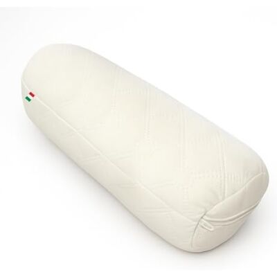 GM Coussin cylindrique cervical à rouleau pour cou dos et jambes 40 x 15 cm Made in Italy avec revêtement microfibre matelassée Blanc GM Coussin cylindrique cervical à rouleau pour cou dos et jambes 40 x 15 cm Made in Italy avec revêtement microfibre matelassée Blanc