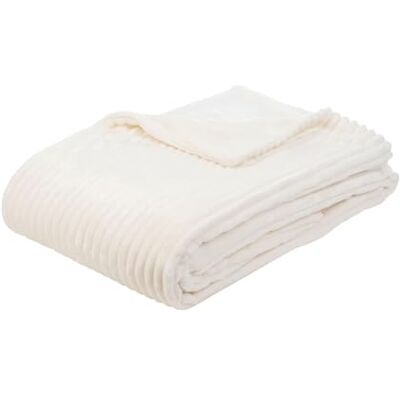 Gözze 40067-00-150200 Couverture aspect velours côtelé Blanc 150 x 200 cm Gözze 40067-00-150200 Couverture aspect velours côtelé Blanc 150 x 200 cm