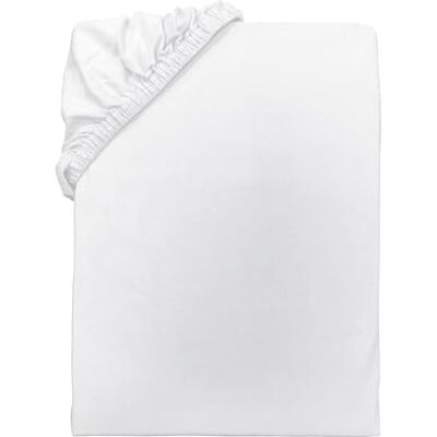 TOM TAILOR Drap de chambre en jersey, environ 90-100x190-200 cm, 100% coton/jersey, UNI White (Crisp White) TOM TAILOR Drap de chambre en jersey, environ 90-100x190-200 cm, 100% coton/jersey, UNI White (Crisp White)