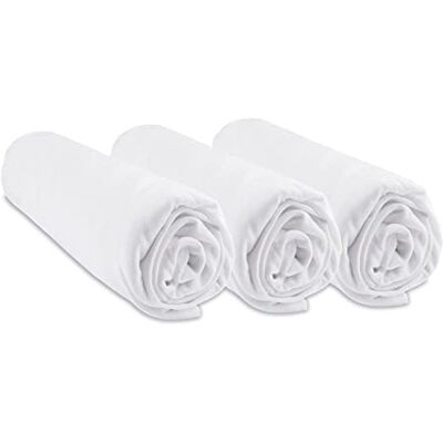 Ensemble de 3 Draps en Viscose de Bambou - 60x120cm - Blanc Ensemble de 3 Draps en Viscose de Bambou - 60x120cm - Blanc