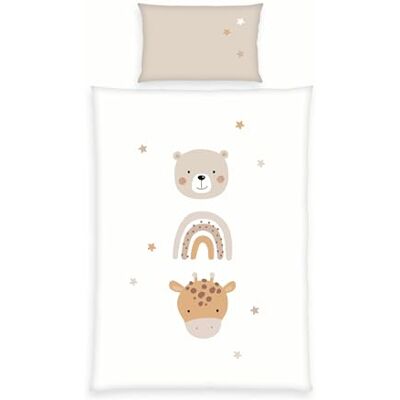 Herding Klaus GmbH Little Friends Parure de lit 100% coton renforcé avec taie d'oreiller 40 x 60 cm et housse de couette env. 100 x 135 cm avec fermeture Éclair facile Herding Klaus GmbH Little Friends Parure de lit 100% coton renforcé avec taie d'oreiller 40 x 60 cm et housse de couette env. 100 x 135 cm avec fermeture Éclair facile