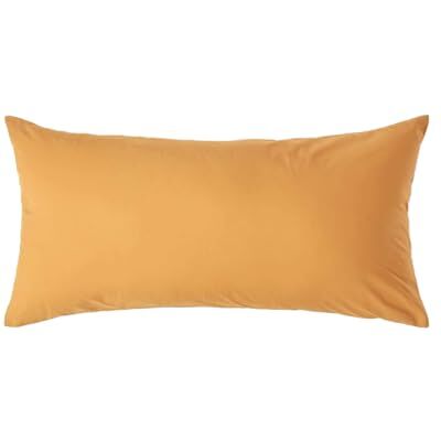 HOMESCAPES Taie d'oreiller 40x80 cm en 100% Coton égyptien 200 Fils Coloris Jaune Moutarde HOMESCAPES Taie d'oreiller 40x80 cm en 100% Coton égyptien 200 Fils Coloris Jaune Moutarde