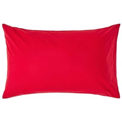 HOMESCAPES Taie d'oreiller 50x75 cm en 100% coton égyptien 200 fils coloris Rouge HOMESCAPES Taie d'oreiller 50x75 cm en 100% coton égyptien 200 fils coloris Rouge
