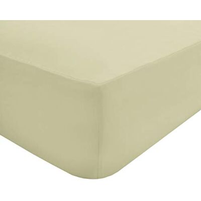 Sleepdown Drap-housse uni en polycoton percale 180 fils facile d'entretien 32 cm de profondeur Crème uni Sleepdown Drap-housse uni en polycoton percale 180 fils facile d'entretien 32 cm de profondeur Crème uni