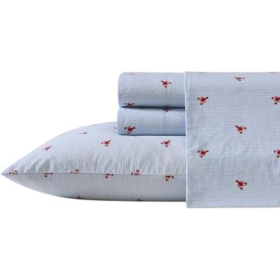 Nautica Draps pour lit double, parure de lit en percale de coton, gracieuse et fraîche, légère et respirante (Lobster Walk, lit double) Nautica Draps pour lit double, parure de lit en percale de coton, gracieuse et fraîche, légère et respirante (Lobster Walk, lit double)
