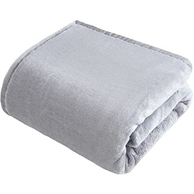 Sleepdown Jeté de lit de luxe au toucher cachemire gris argenté super doux, chaud et confortable – 150 cm x 200 cm Sleepdown Jeté de lit de luxe au toucher cachemire gris argenté super doux, chaud et confortable – 150 cm x 200 cm