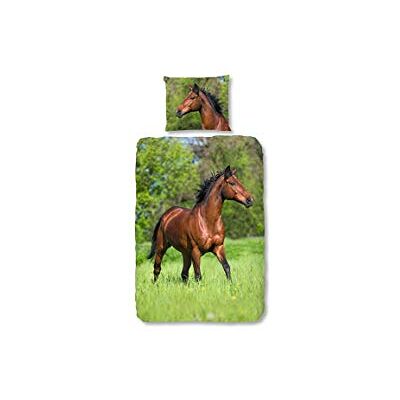 Good morning Chevaux en course 100% coton 135 x 200 cm + 1 taie d'oreiller 80 x 80 cm Multicolore Good morning Chevaux en course 100% coton 135 x 200 cm + 1 taie d'oreiller 80 x 80 cm Multicolore