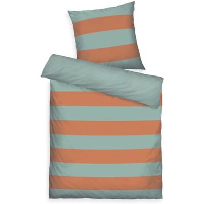 TOM TAILOR Herding Bettwäsche Bold Stripes Warm Coral & Fresh Sage, 80 x 80 cm + 155 x 220 cm, 100% Baumwolle/Renforce, mit Wendemotiv und farbigem Markenreißverschluss TOM TAILOR Herding Bettwäsche Bold Stripes Warm Coral & Fresh Sage, 80 x 80 cm + 155 x 220 cm, 100% Baumwolle/Renforce, mit Wendemotiv und farbigem Markenreißverschluss