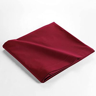 Douceur d'Intérieur , Drap Plat (240 x 300 cm) Biolina Bordeaux, 100% Coton Bio Douceur d'Intérieur , Drap Plat (240 x 300 cm) Biolina Bordeaux, 100% Coton Bio