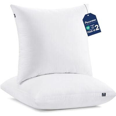 ACCURATEX Lot de 2 oreillers hybrides en mousse à mémoire de forme déchiquetés, 40 x 40 cm, avec rembourrage en microfibre et housse amovible, coussin de lit réglable en hauteur pour le côté, le dos ACCURATEX Lot de 2 oreillers hybrides en mousse à mémoire de forme déchiquetés, 40 x 40 cm, avec rembourrage en microfibre et housse amovible, coussin de lit réglable en hauteur pour le côté, le dos