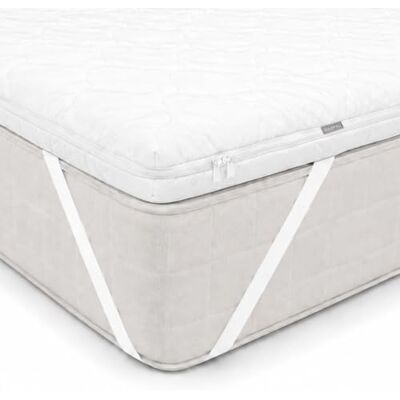 SLIPIO Surmatelas 160x190 cm 5 cm Ergo+ Mousse Orthopédique Topper de Matelas Housse Amovible Lavable Anti-acariens & Antiallergique SLIPIO Surmatelas 160x190 cm 5 cm Ergo+ Mousse Orthopédique Topper de Matelas Housse Amovible Lavable Anti-acariens & Antiallergique