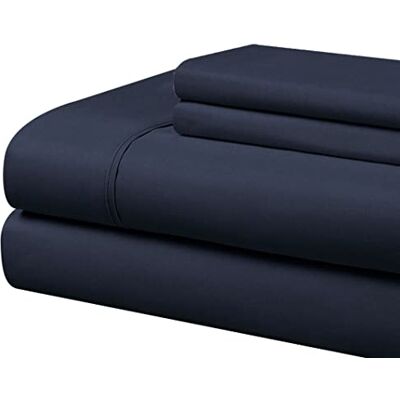 Cathay Home Parure de lit en microfibre, bleu marine, pour lit double Cathay Home Parure de lit en microfibre, bleu marine, pour lit double