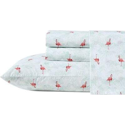 Tommy Bahama Flamingo Santa Parure de lit en percale de coton, super doux, certification Oeko-Tex, décoration d'intérieur, King Size, rouge Tommy Bahama Flamingo Santa Parure de lit en percale de coton, super doux, certification Oeko-Tex, décoration d'intérieur, King Size, rouge