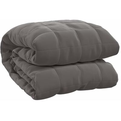 vidaXL Couverture lestée Gris 220x235 cm 15 kg Tissu vidaXL Couverture lestée Gris 220x235 cm 15 kg Tissu