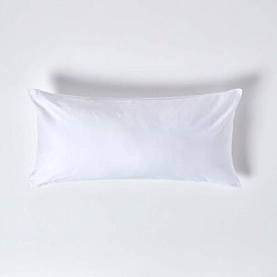 HOMESCAPES Taie d'oreiller de luxe blanche 40 x 80 cm 100 % coton égyptien 1000 fils HOMESCAPES Taie d'oreiller de luxe blanche 40 x 80 cm 100 % coton égyptien 1000 fils