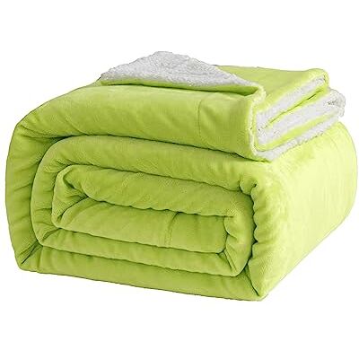 Good Nite Couverture polaire sherpa réversible en polyester douce et chaude pour la maison et les voyages (vert, très grand lit) 200 x 230 cm Good Nite Couverture polaire sherpa réversible en polyester douce et chaude pour la maison et les voyages (vert, très grand lit) 200 x 230 cm