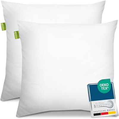 Beautissu ensemble d'oreillers moelleux synthétique lavable couture Coussin Beautissu ensemble d'oreillers moelleux synthétique lavable couture Coussin
