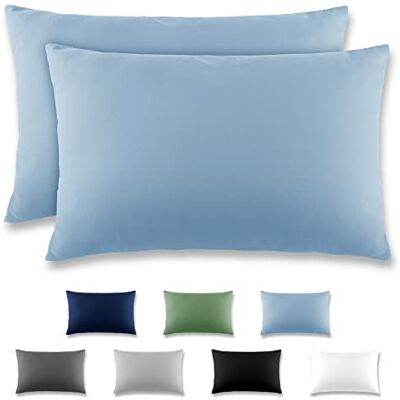 REDKEY Taie Oreiller 40x60 Bleu Clair Lot de 2 Taies d'Oreillers 40 x 60 Carré en Microfibre Brossée, Housse Oreiller Coussin Oreiller avec sa Fermeture à Rabat (sans Fermeture Éclair) REDKEY Taie Oreiller 40x60 Bleu Clair Lot de 2 Taies d'Oreillers 40 x 60 Carré en Microfibre Brossée, Housse Oreiller Coussin Oreiller avec sa Fermeture à Rabat (sans Fermeture Éclair)
