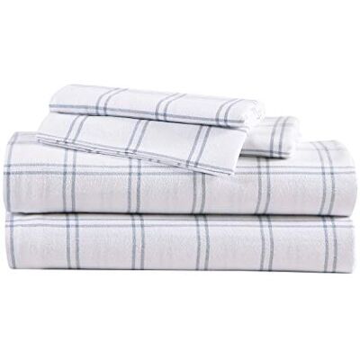Eddie Bauer Home Flannel Collection Parure de lit en coton, pré-rétréci et brossé pour plus de douceur, de confort et de confort, pour très grand lit, carreaux Westridge Eddie Bauer Home Flannel Collection Parure de lit en coton, pré-rétréci et brossé pour plus de douceur, de confort et de confort, pour très grand lit, carreaux Westridge