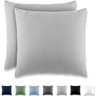 REDKEY Taie Oreiller 80x80 Gris Clair Lot de 2 Taies d'Oreillers 80 x 80 Carré en Microfibre Brossée, Housse Oreiller Coussin Oreiller avec sa Fermeture à Rabat (sans Fermeture Éclair) REDKEY Taie Oreiller 80x80 Gris Clair Lot de 2 Taies d'Oreillers 80 x 80 Carré en Microfibre Brossée, Housse Oreiller Coussin Oreiller avec sa Fermeture à Rabat (sans Fermeture Éclair)