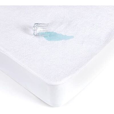 FARFALLAROSSA Imperméable Protège Matelas Coton 120 x 190/200 cm, Alese Housse Matelas Molleton, Drap Housse Hypoallergénique Anti-Bactérien Anti-Acarien, Blanc FARFALLAROSSA Imperméable Protège Matelas Coton 120 x 190/200 cm, Alese Housse Matelas Molleton, Drap Housse Hypoallergénique Anti-Bactérien Anti-Acarien, Blanc