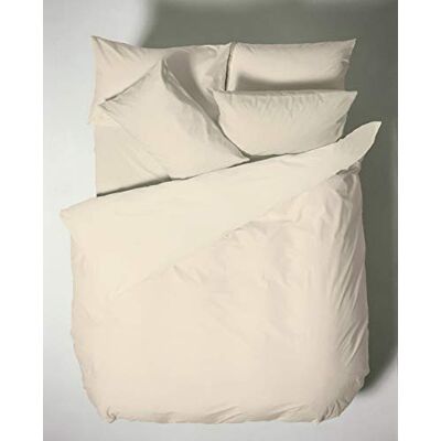 Bianca Plain Dyed Cream Parure de lit 180 cm 100% coton percale Bianca Plain Dyed Cream Parure de lit 180 cm 100% coton percale