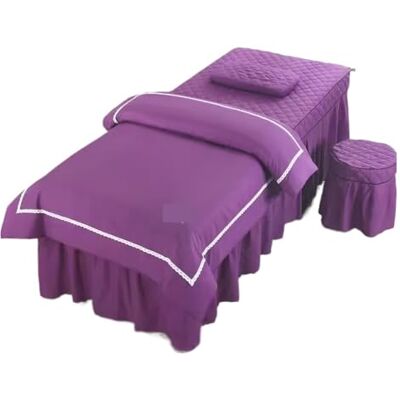 HEUchuan Parure de lit pour salon de beauté Ensemble de 4 couvre-lits pour lit, couettes, taies d'oreiller et housses de couette pour massage spa, doux pour la peau(Purple,190 x 80) HEUchuan Parure de lit pour salon de beauté Ensemble de 4 couvre-lits pour lit, couettes, taies d'oreiller et housses de couette pour massage spa, doux pour la peau(Purple,190 x 80)