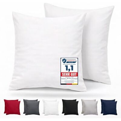 Komfortec Taie d'oreiller 40x40, Lot de 2, Housse Coussin Douce Et Brossée, Certifiée Oeko-TEX, Douce et Respirante, avec Fermeture éclair, Blanc Komfortec Taie d'oreiller 40x40, Lot de 2, Housse Coussin Douce Et Brossée, Certifiée Oeko-TEX, Douce et Respirante, avec Fermeture éclair, Blanc