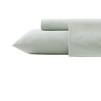 Tommy Bahama Parure de lit pour très grand lit, parure de lit en percale de coton délavé, décoration de chambre à coucher douce et respirante avec poches profondes (Island Cays rayé, vert, très Tommy Bahama Parure de lit pour très grand lit, parure de lit en percale de coton délavé, décoration de chambre à coucher douce et respirante avec poches profondes (Island Cays rayé, vert, très